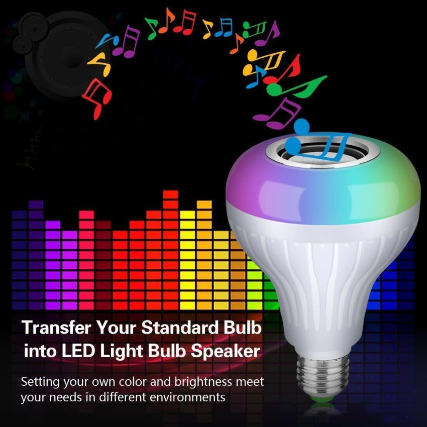 AJ HUB Bluetooth Speaker Light Changing Bulb Built in Audio