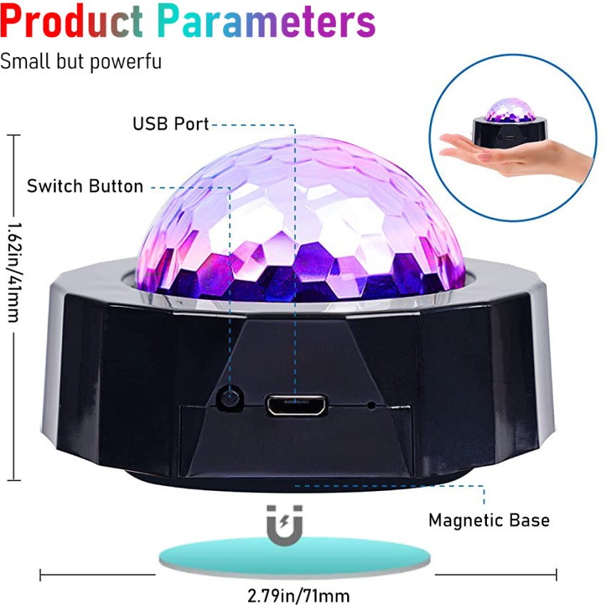 ELEPHANTBOAT DJ Light Party Disco Light for Home Party with Laser Light  Remote Control RGB Led