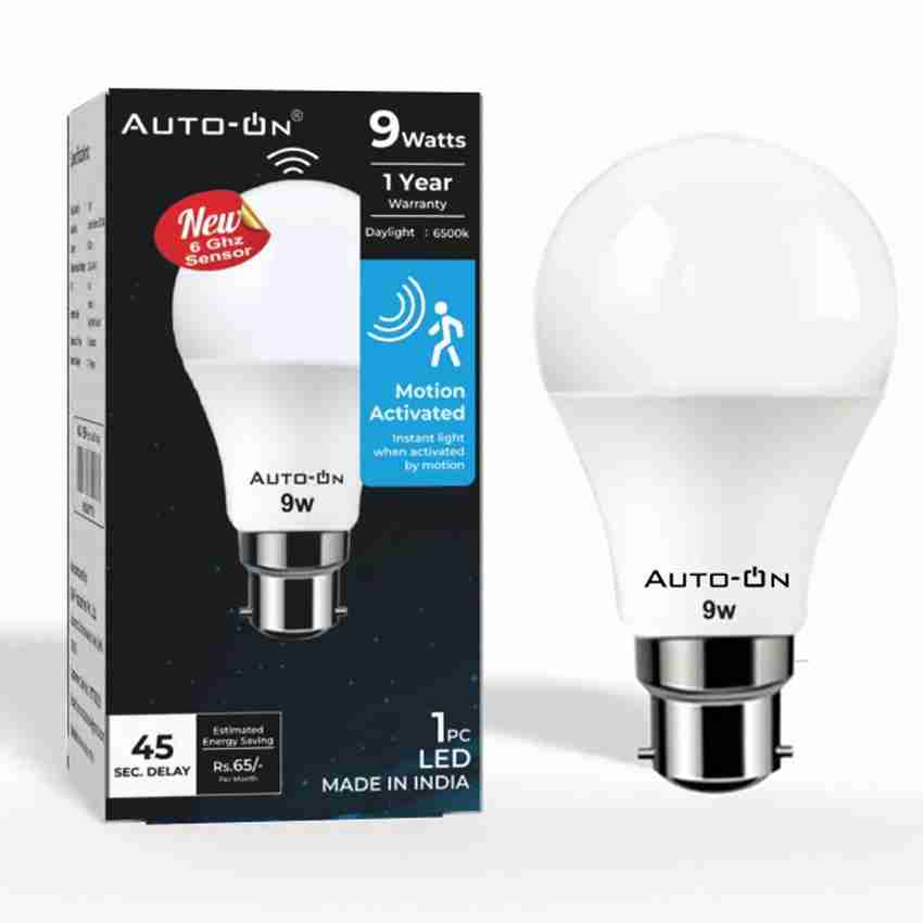 auto on Automatic Motion LED Bulb 1 Year Warranty 9 Watts Pack of 1 Motion Sensor Light Price in India Buy auto on Automatic Motion LED Bulb 1 Year Warranty 9 Watts Pack of 1