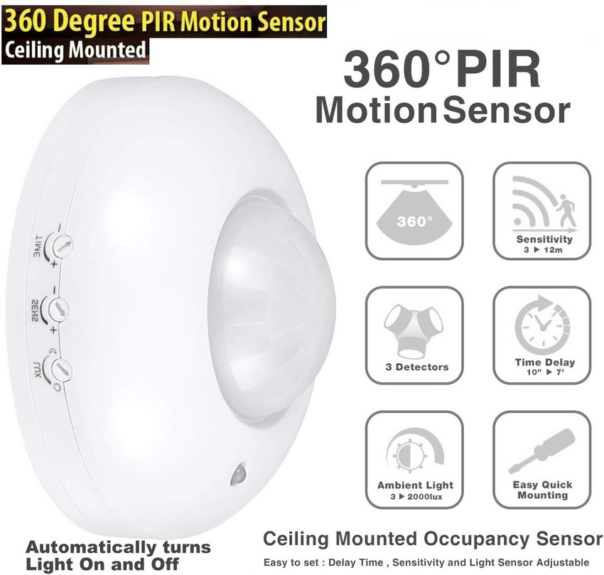 BALRAMA 1200 W 360 Degree PIR Motion Sensor Switch for Lights Infrared Detector Ceiling Indoor Plug In Electronic Timer Switch Price in India Buy BALRAMA 1200 W 360 Degree PIR Motion Sensor