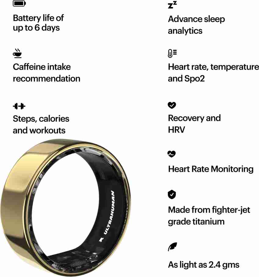 ultrahuman Ring Air Bionic Gold (Size 9), Water Resistant Smart Ring Price  in India - Buy ultrahuman Ring Air Bionic Gold (Size 9), Water Resistant  Smart Ring online at