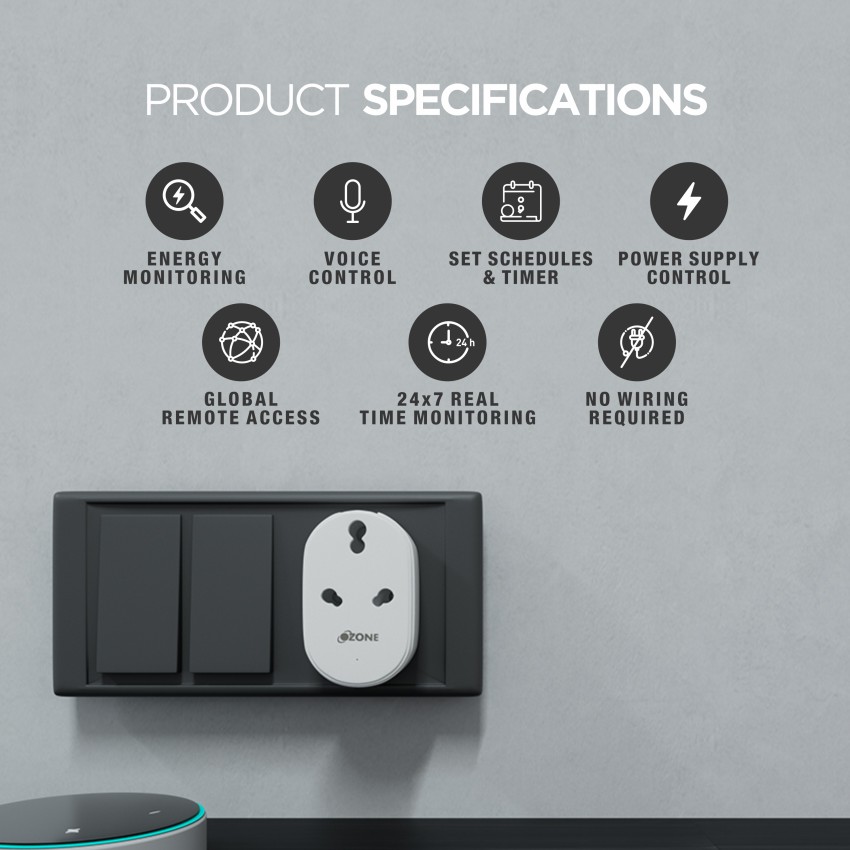 Buy Portronics Splug 16 Wifi Smart Plug Socket for ACs & Geysers