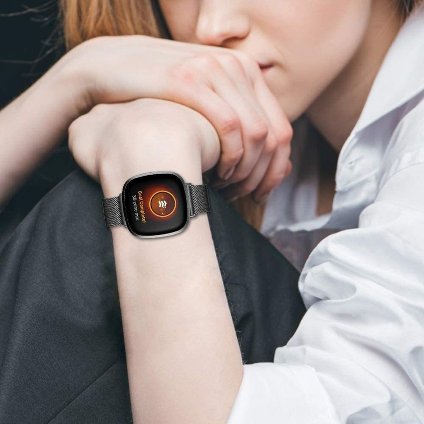 gettechgo Metal Magnetic Milanese Strap Compatible For Fitbit