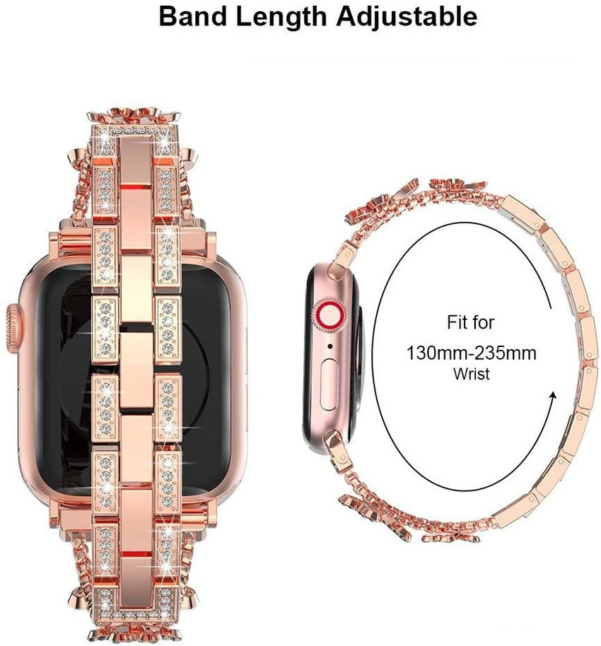 Oboe 45mm Diamond Bling Flower Design Strap for Apple Watch iWatch 8 7 6 5 4 3 2 1 SE Smart Band Strap Price in India Buy Oboe 45mm Diamond Bling