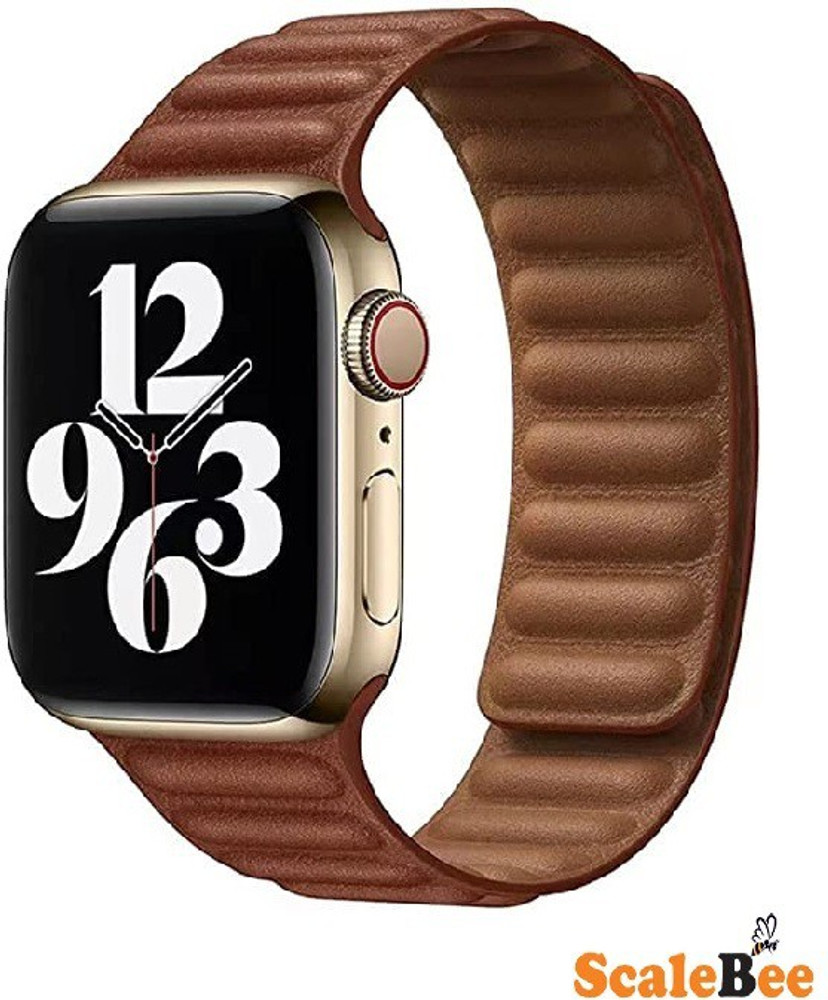 SCALEBEE Leather Magnetic Strap for Apple iWatch Series 7 6 5 4 3