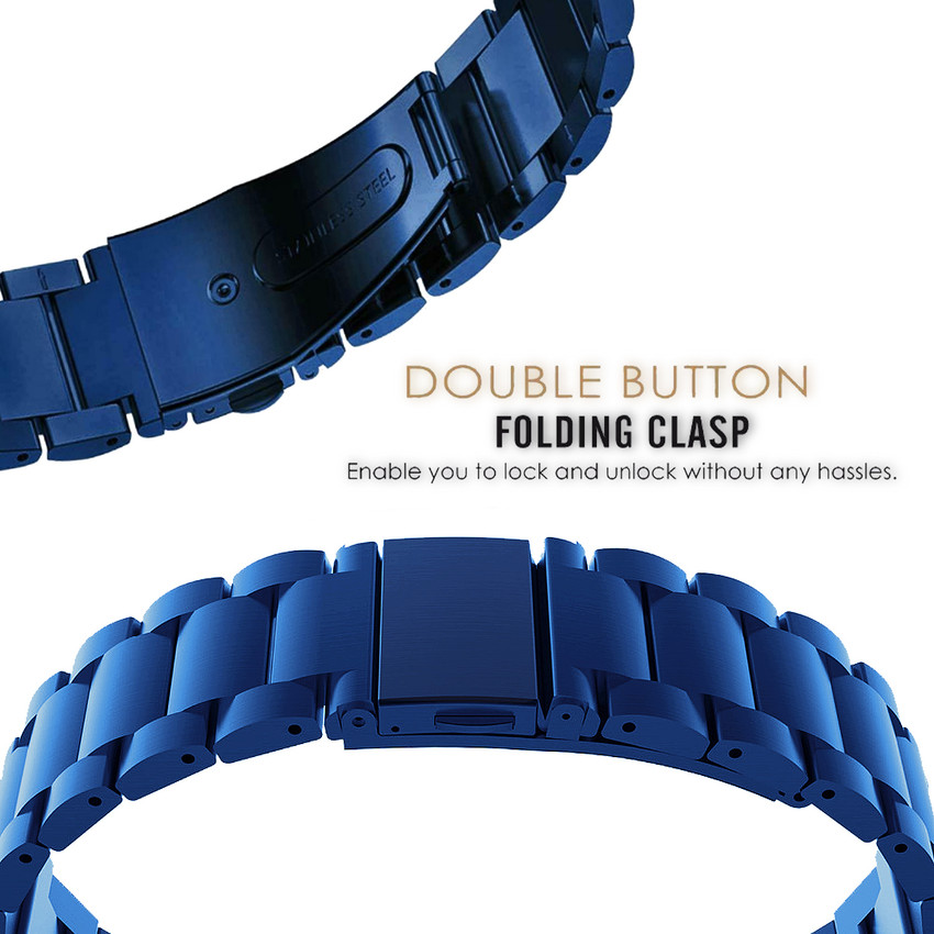 Blue metal watch strap sale