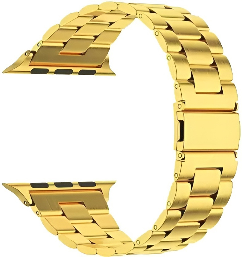 PREMBROTHERS Stainless Steel Metal Chain Butterfly Closure Lock with Folding Metal Claps Classic Buckle Wrist Watch Strap 42mm 44mm for watch Series 1 Series 2 Series 3 Series 4 Series 5 Watch Not