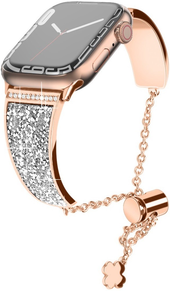 Oboe 41mm Diamond Bling Cuff Bracelet for Apple Watch iWatch Series 8 7 6 5  4 3 2 SE Smart Watch Strap Price in India  Buy Oboe 41mm Diamond Bling Cuff