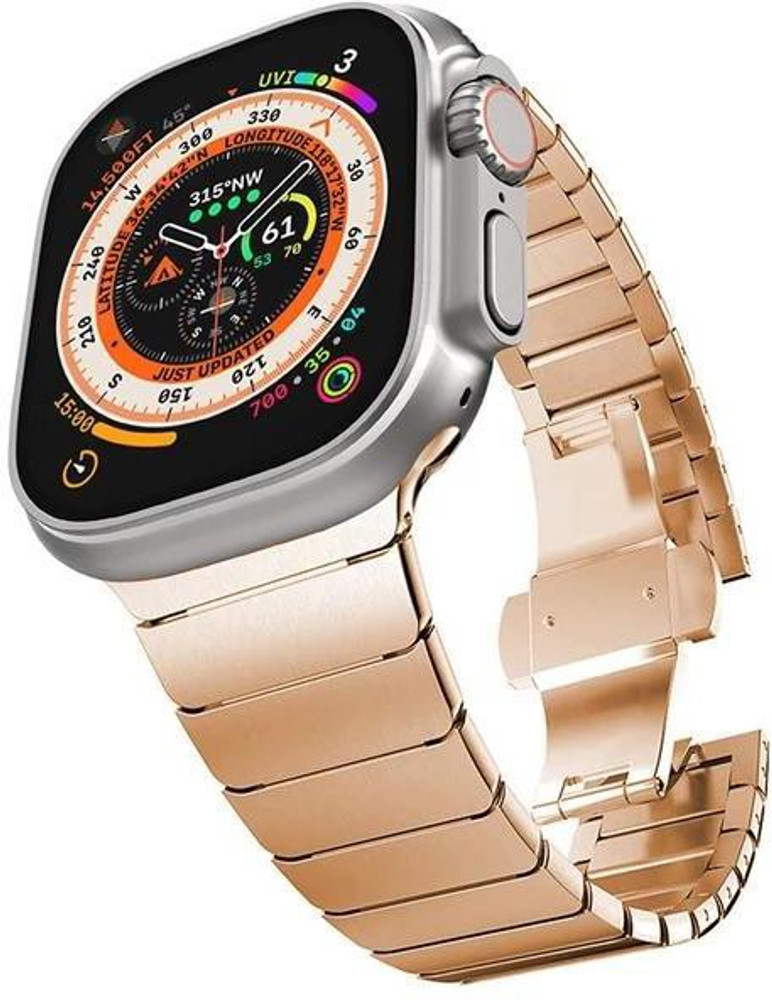 Nik s World 49mm Stainless Steel Chain Luxury Metal Strap for