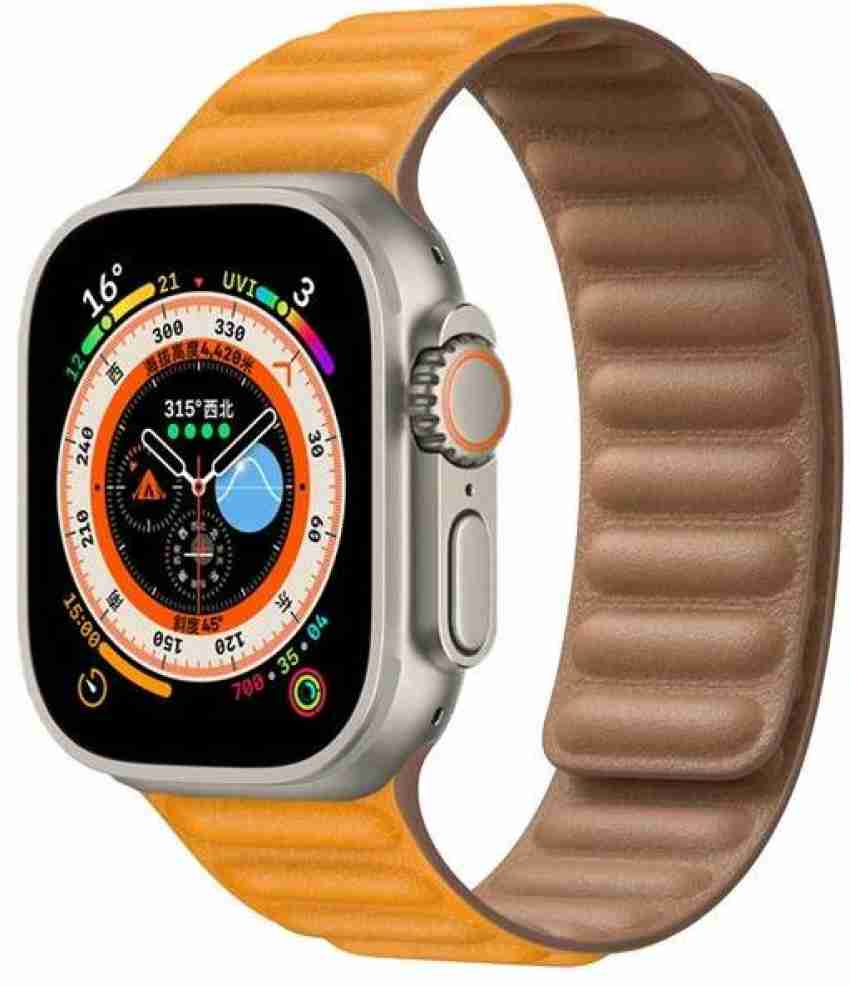 Apple Watch Band 42/44/45mm, Men Women Light Tan Genuine Leather Replacement  Iwatch Strap with Silver Metal Clasp for Apple Watch Series SE 8 7 6 5 4 3  2 1 Sport Edition 