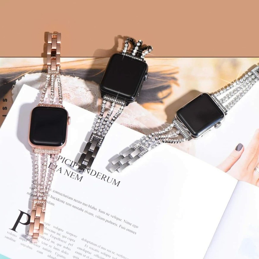 Apple Watch Band Women Rose Gold Swarovski Crystals & Crystal 