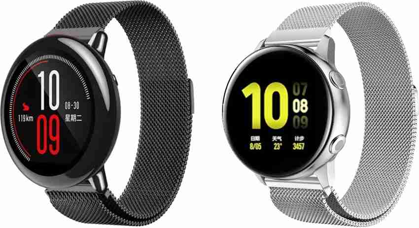 ACM Pack of 2 Watch Strap Magnetic for Huami Amazfit Pace Black Silver Smart Watch Strap Price in India Buy ACM Pack of 2 Watch Strap Magnetic for Huami Amazfit Pace Black Silver