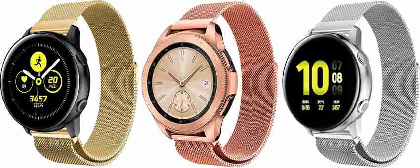 ACM Pack of 3 Strap Magnetic for Samsung Galaxy Watch3 45mm Gold