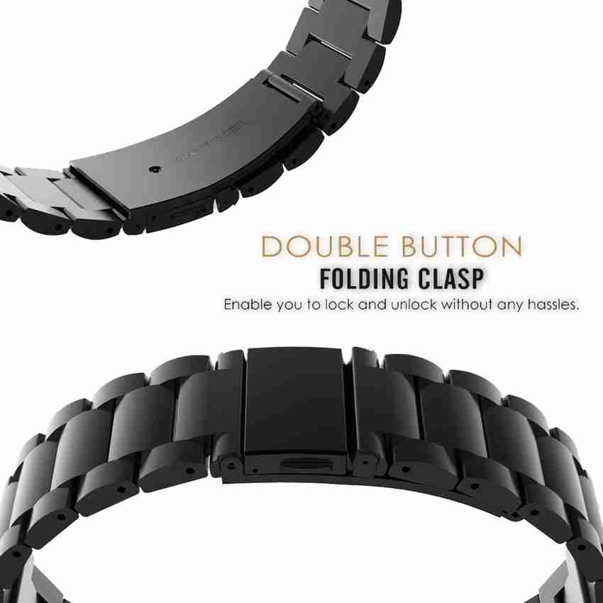 ACM WSM6S22BK1916F Watch Strap Stainless Steel Metal 22mm for