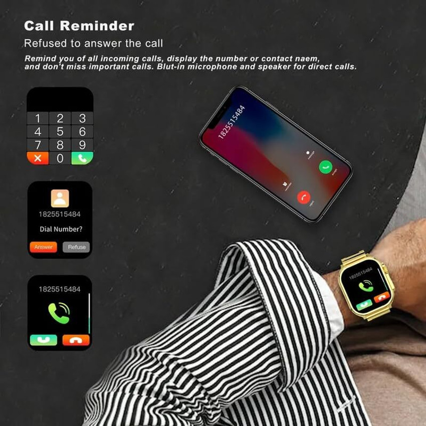 Sarsa Ultra Max 49mm Bluetooth Calling Wireless Charge for Men