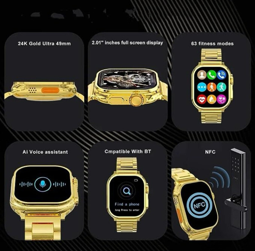 sk ultra 24k Gold Edition smart watch - calling, Spo2, music, Bluetooth Smartwatch Price in India - Buy sk ultra 24k Gold Edition smart watch - calling, Spo2, music, Bluetooth Smartwatch online sk ultra 24k Gold Edition smart watch - calling, Spo2, music, Bluetooth Smartwatch Price in India - Buy sk ultra 24k Gold Edition smart watch - calling, Spo2, music, Bluetooth Smartwatch online