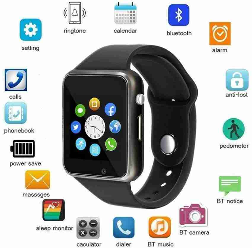 ABC Cart A1 Smart Watch Support Memory Card SIM Bluetooth Voice Calling Camera Smartwatch Price in India Buy ABC Cart A1 Smart Watch Support Memory Card SIM Bluetooth Voice