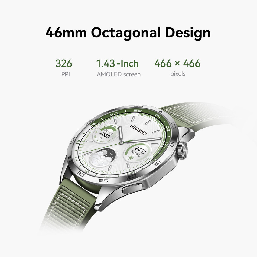 Huawei Watch GT4 46mm 14 Days Battery Life, TruSeen Tech for 24/7 