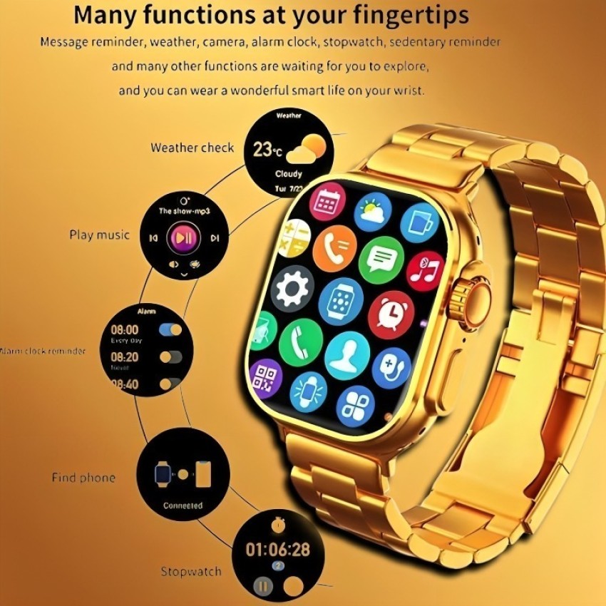 PunnkFunnk S9 Ultra Gold Watch With Many Features Bluetooth Call and Smart Notification Smartwatch Price in India Buy PunnkFunnk S9 Ultra Gold Watch With Many Features Bluetooth Call and Smart Notific...