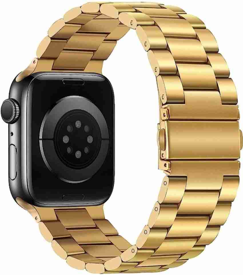 Smart watch with gold band top