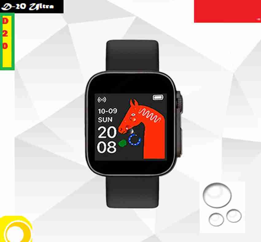 Bymaya B68 D20 ULTRA HEART RATE MONITOR SMARTWATCH BLACK PACK OF