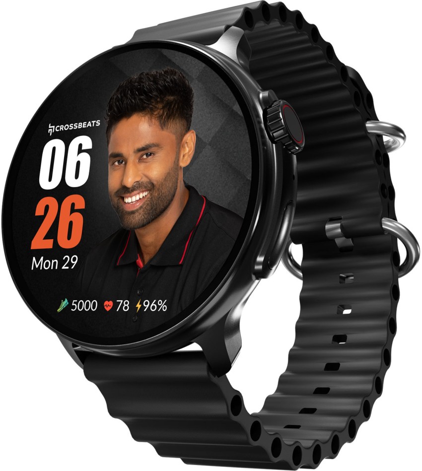 CrossBeats Aura Round 1.46 Super AMOLED Smart Watch, Always On, Advanced  AI ENC Bluetooth Calling, in-Built Games, Fast Charge, Rotating Crown, 123+  Sports Modes, 454 × 454 Pixel (Silver, Silver) : : Electronics