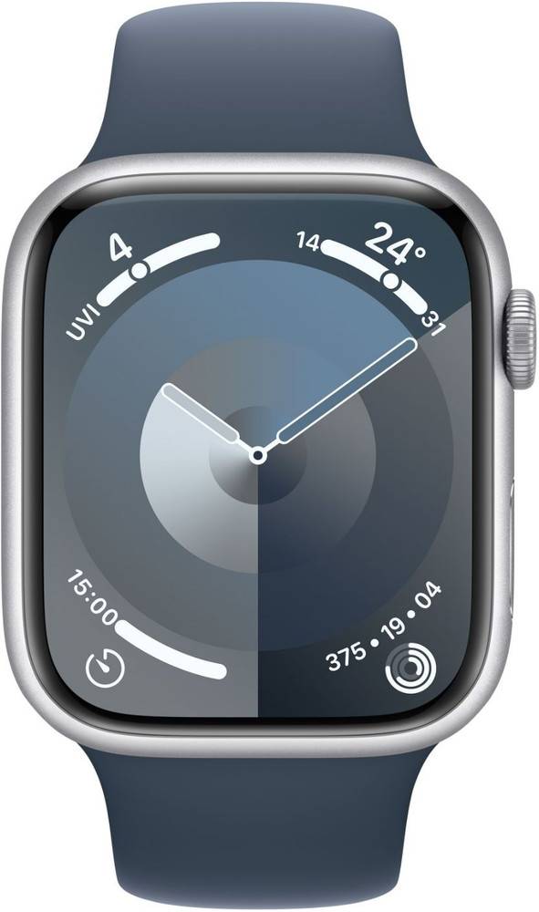 Apple Watch Series 9 GPS + Cellular 45mm Silver Case & Storm Blue 