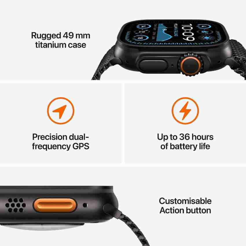 Apple Watch Ultra 2 GPS + Cellular 49mm Black Titanium with Black 