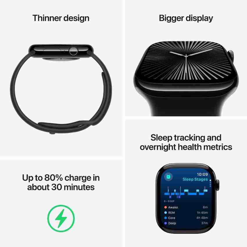 Apple Watch Series 10 GPS + Cellular 46mm Jet Black Aluminium with  