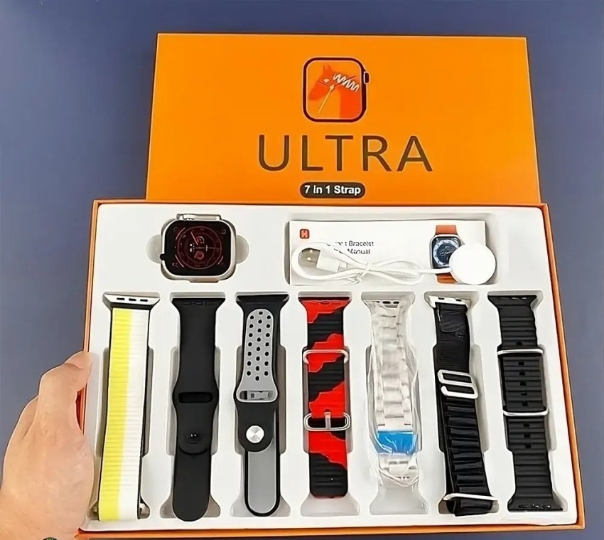 ULTRA 7 IN 1 straps smartwatch, 7 straps wali ultra smartwatch, apple Watch  ultra, best ultra 2023 