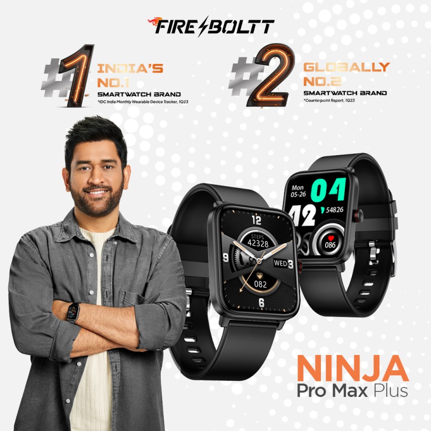 Fire-Boltt Ninja Pro Max Smartwatch (Pink Strap, Free Size)