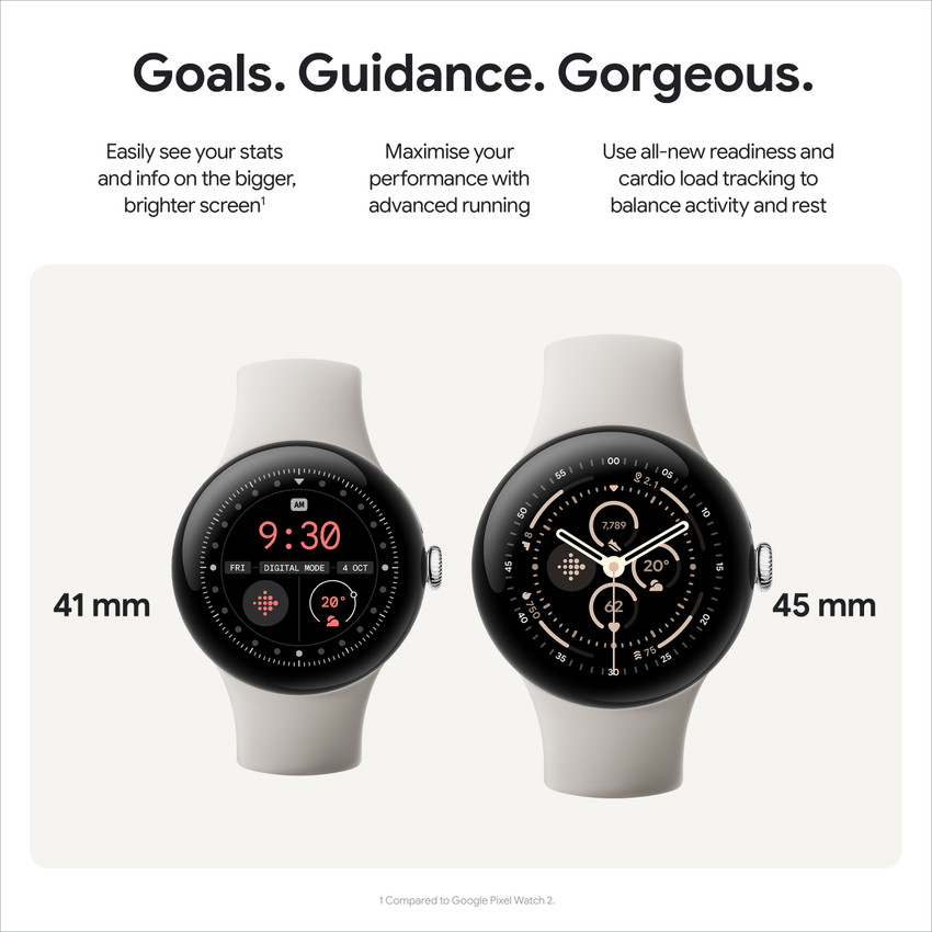 Google Watch 3 (41 mm), LTPO display, Advanced motion sensing  