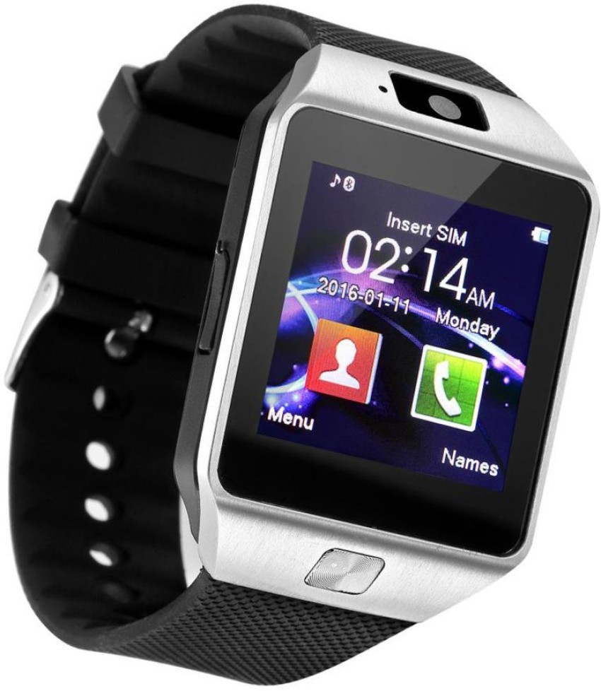 Smartwatch DZ09 with SIM card, SD card slot, Camera - Black