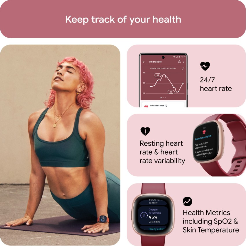 Fitbit versa deals smartwatch peach