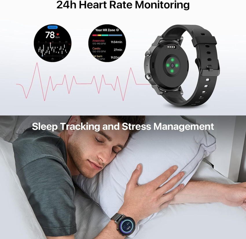  Ticwatch E3 Smart Watch Wear OS by Google for Men Women Plus  20mm Width Black Leather Replacement Watchband, Qualcomm Snapdragon Wear  4100 Platform Health Monitor Fitness Tracker GPS NFC Mic Speaker 
