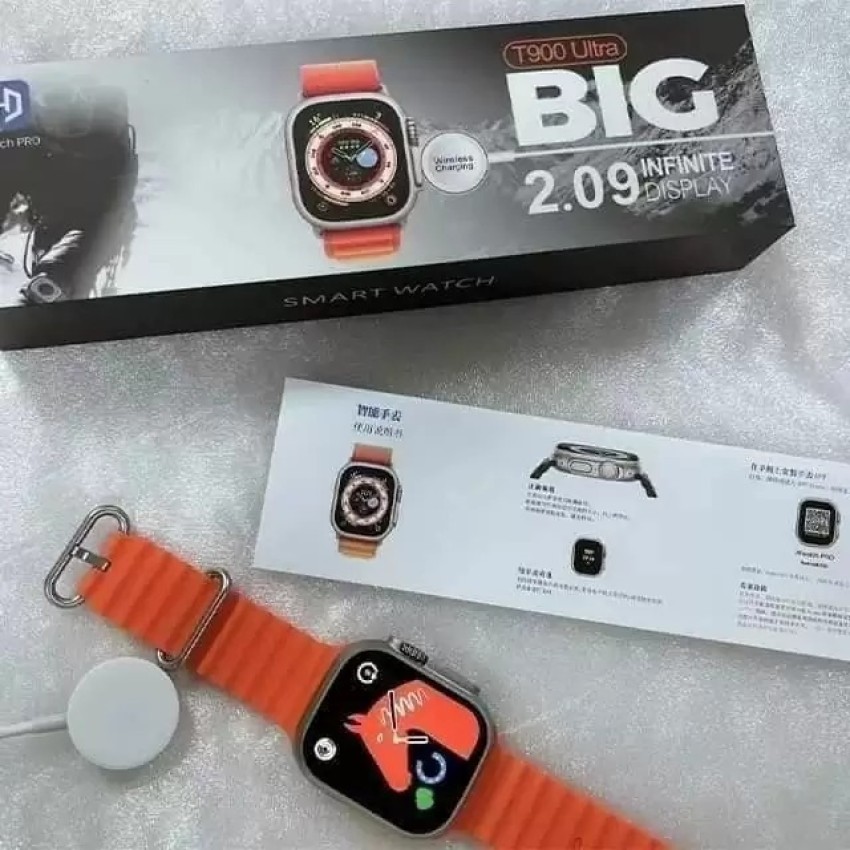 Bypass T900 ULTRA ORANGE SMART WATCH WITH WIRELESS 