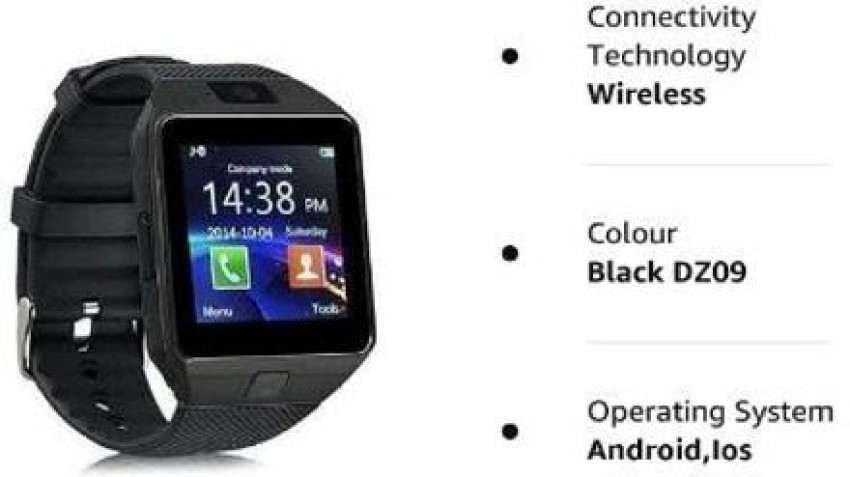 Dz09 black online smartwatch