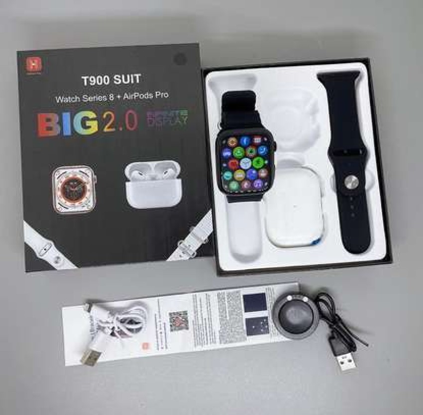 sspp Enterprise T900 Ultra Smart watch with air pods Black Colour