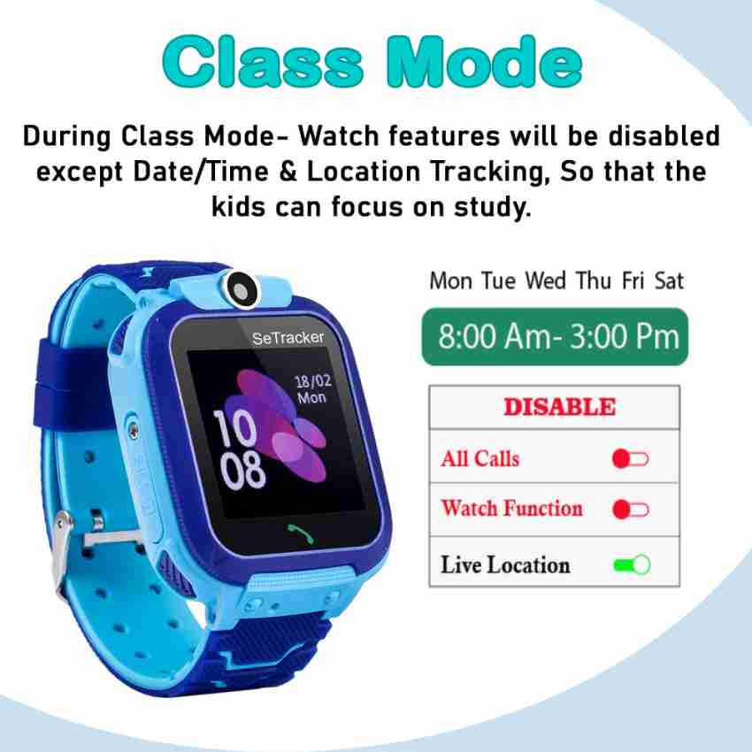 SeTracker SETLBS01 Touch Screen Safe Voice Kids Calling Smartwatch Blue Smartwatch Price in India Buy SeTracker SETLBS01 Touch Screen Safe Voice Kids Calling Smartwatch Blue Smartwatch online at Fli...