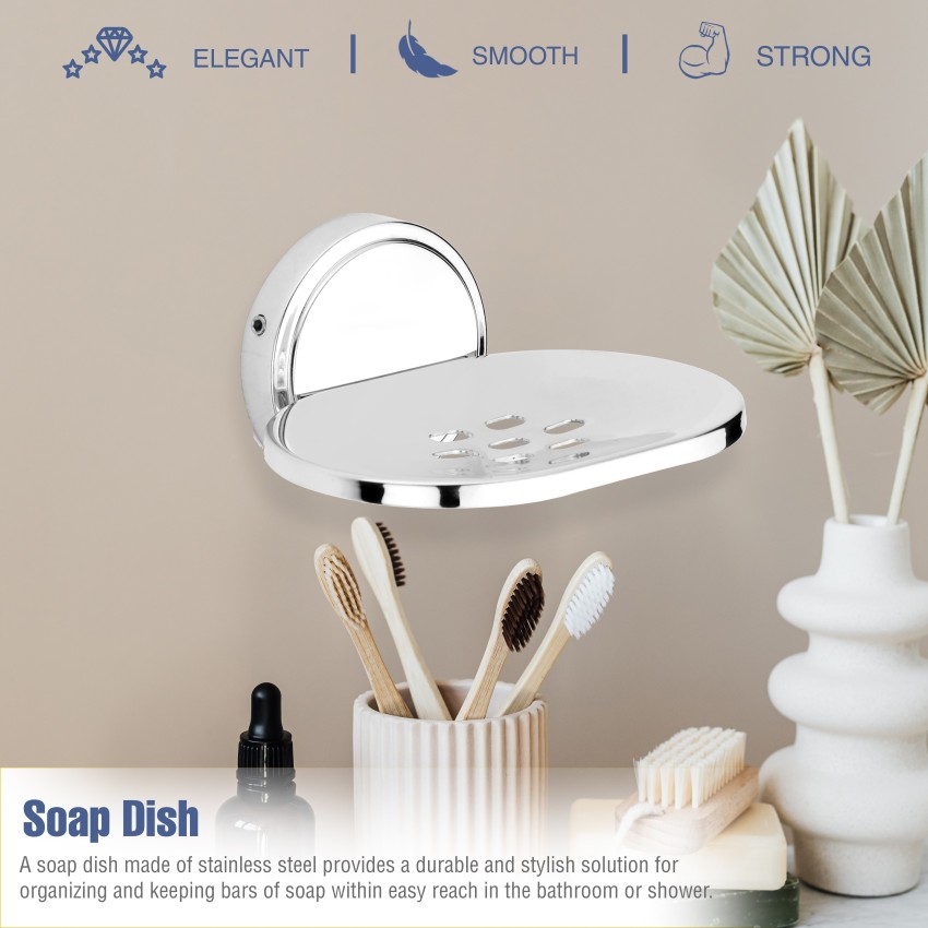 Soap Dish, Soap Dish For Shower , Stainless Steel Wall Mounted Bar Soap  Holder For Bathroom Kitchen- Powerful Adhesive No Drilling