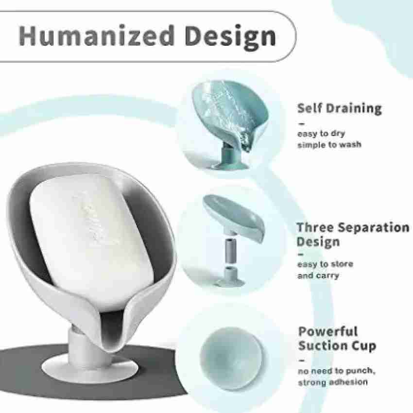 Soap Holder Soap Dish for Shower Suction Cup Wall Mounted NO-Drilling Self  Draining Removable Waterproof Strong Vacuum Suction Bar Soap Sponge Holder  for Shower Bathroom Bathtub Kitchen Sink 