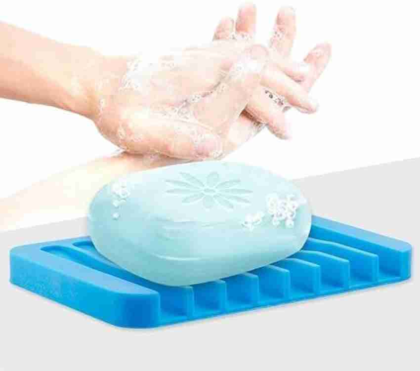 Silicone Self Draining Soap Dish Soap Holder Portable Sponge Holder For  Bathroom