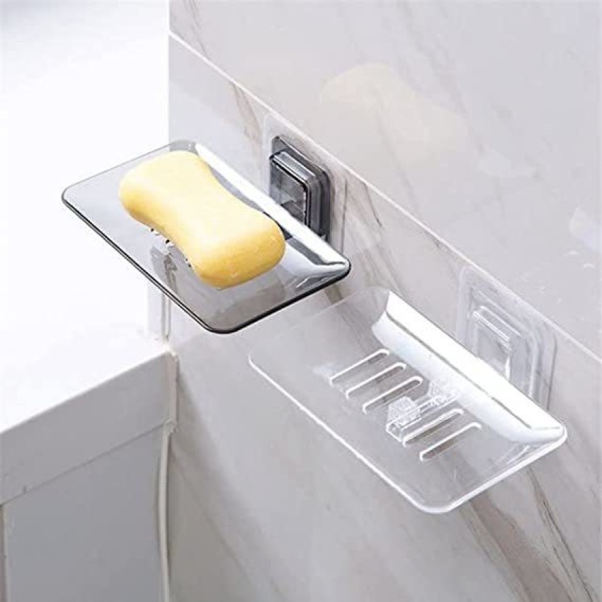 Soap Rack Wall Mounted Soap Holder Stainless Steel Soap Sponge Dish  Bathroom Accessories Soap Dishes Self Adhesive