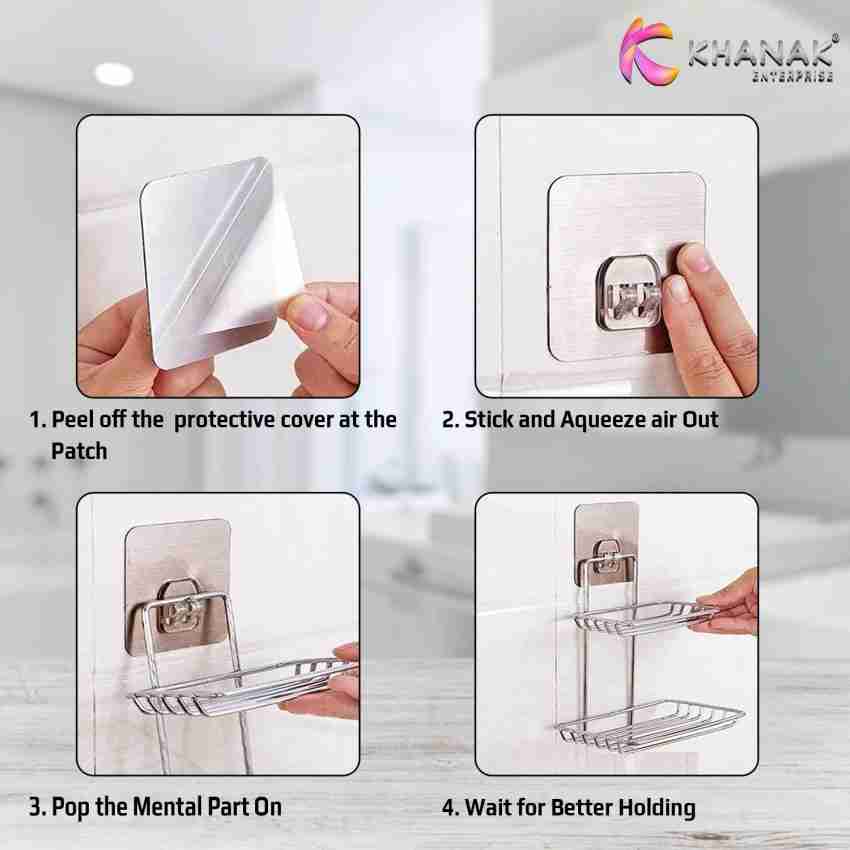 304 Stainless Steel Soap Dish Double Layer Drain Soap Box Square