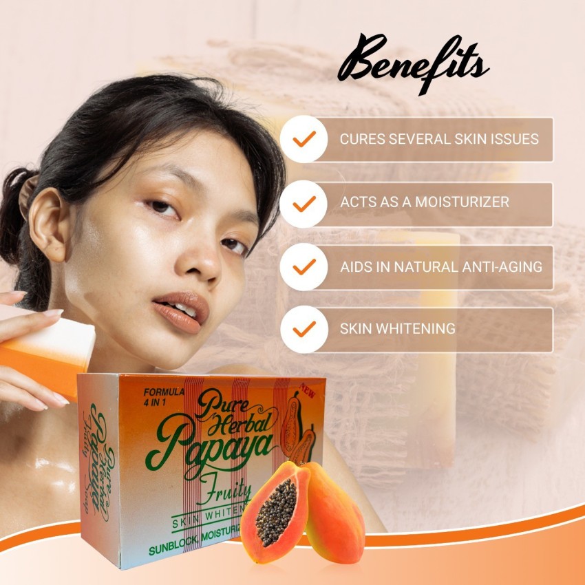 Secret Beauty Shine Herbal Papaya Pure Soap Skin Whitening 4 in 1