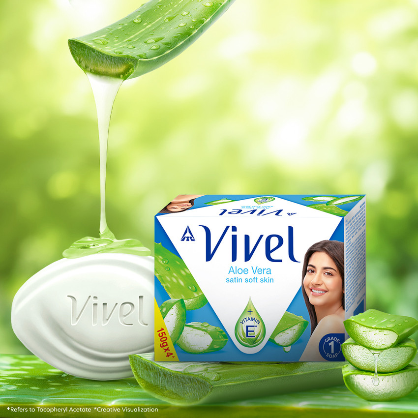 Vivel Aloe Vera Grade 1 Soap with Vitamin E for Soft Glowing Skin for Women Men
