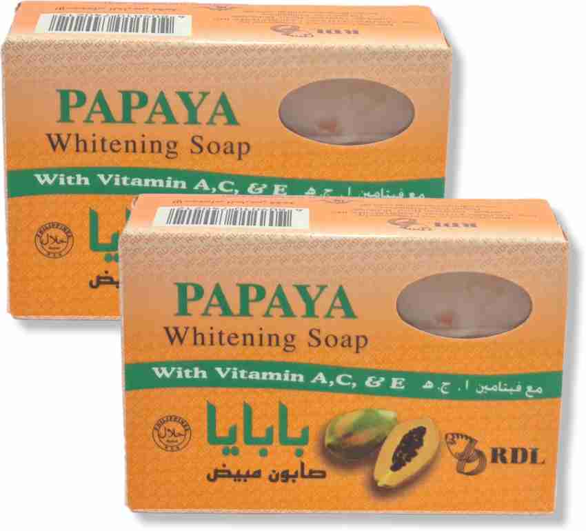 Rdl papaya whitening soap with vitamin a c and E Pack of 2 Price