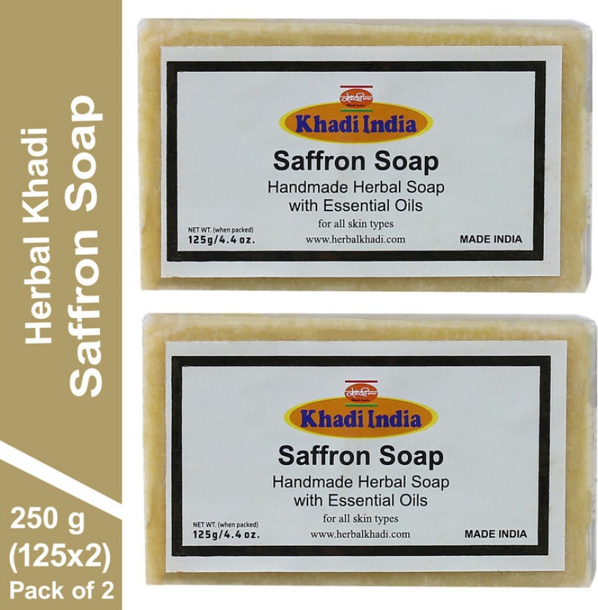 Herbal Khadi NATURAL SAFFRON SOAP Skin Whitening Therapy radiant