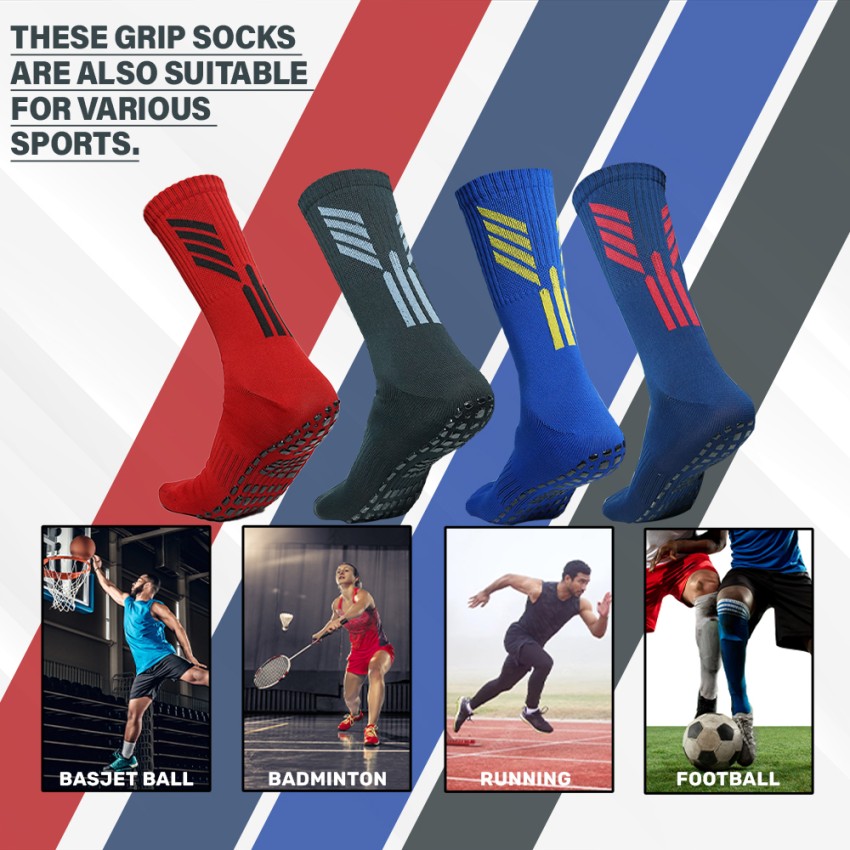 Buy Mizaki Anti-Slip Football Socks and Leg sleeve Combo Pack for Men &  Women - Football Grip Stockings with Rubber Pad Grip Technology with UV  Protection Leg sleeve (Black) at