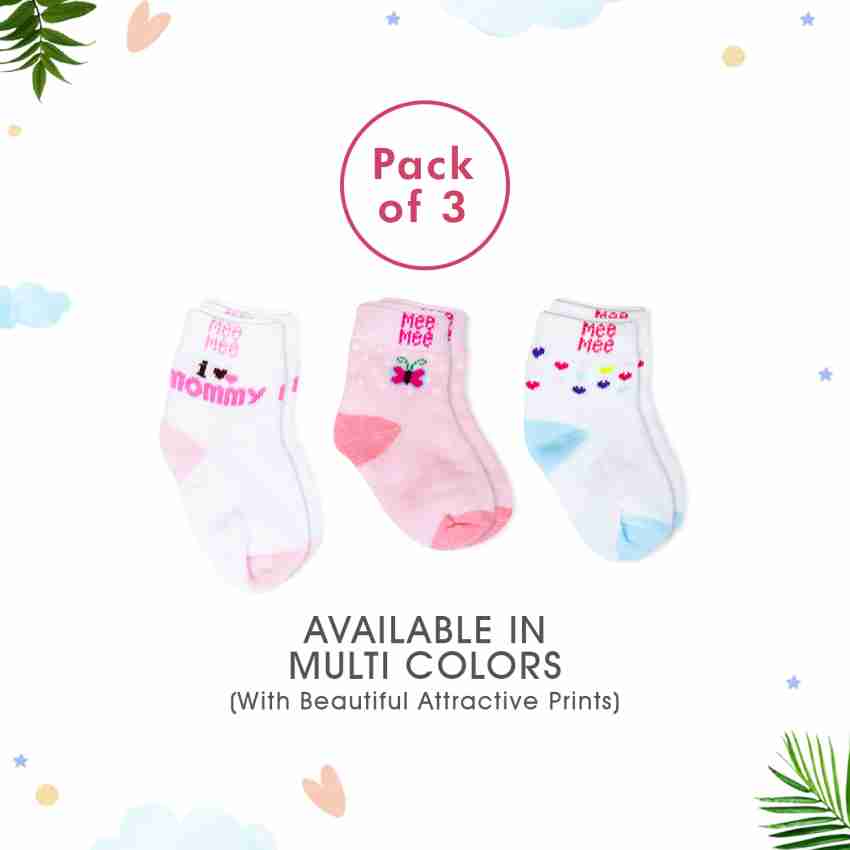 MeeMee Baby Boys & Baby Girls Printed Ankle Length Socks (Pack of